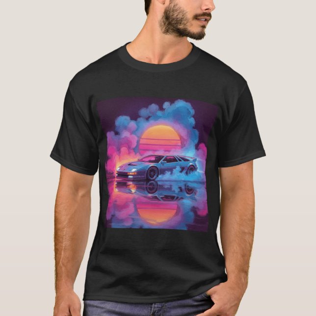 Synthwave Neon Car Graphic Tee  (Front)