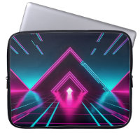 Synthwave Neon Pyramid Tunnel Glowing Cyberpunk