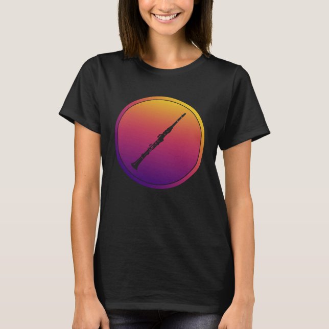Synthwave Orchestra Instrument Retrowave Clarinet  T-Shirt (Front)