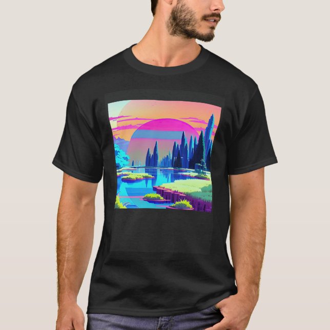 Synthwave outrun retrowave futuresynth sci fi  87 T-Shirt (Front)