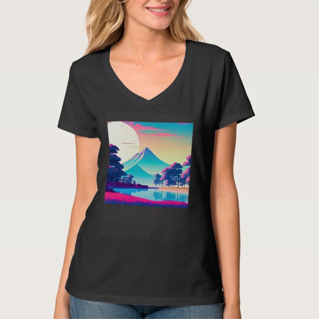 Synthwave outrun retrowave futuresynth sci fi  8 T-Shirt (Front)