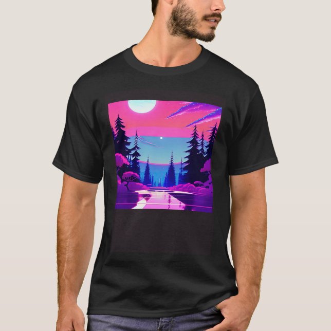 Synthwave outrun retrowave futuresynth sci fi  9 T-Shirt (Front)