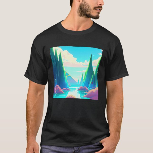 Synthwave outrun retrowave futuresynth sci fi T-Shirt (Front)