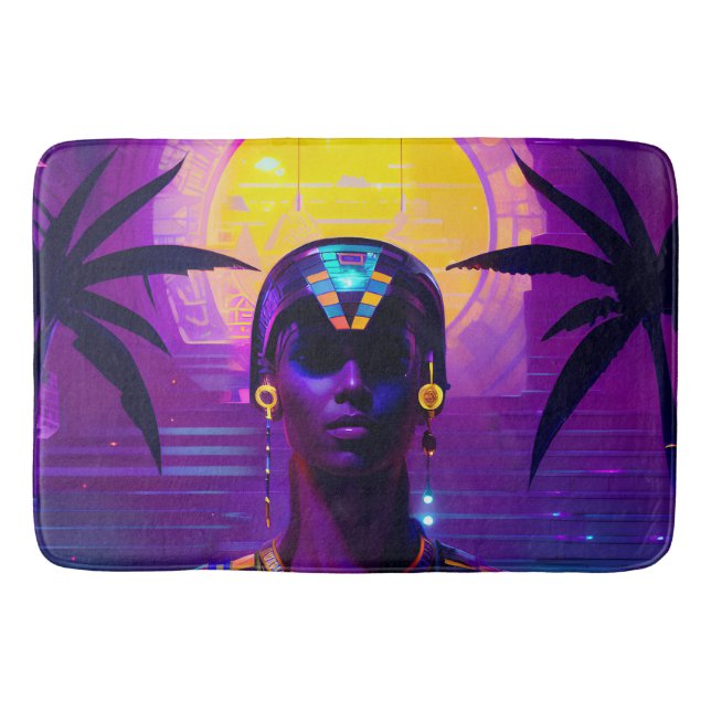 Synthwave Pharaoh Bath Mat (Front)