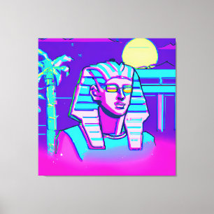 Synthwave Pharaoh Canvas Print