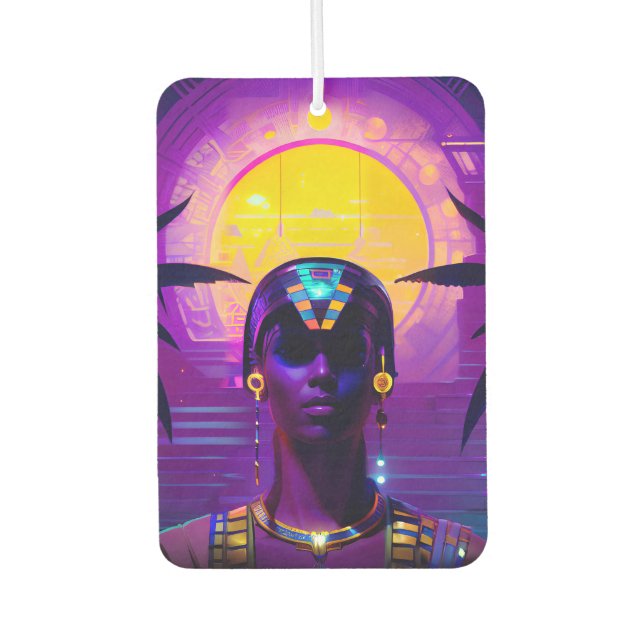 Synthwave Pharaoh Car Air Freshener (Front)