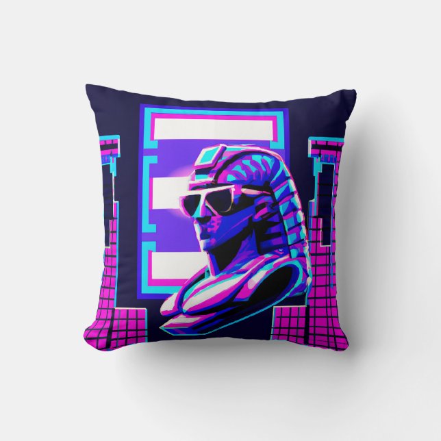 Synthwave Pharaoh Cushion (Front)