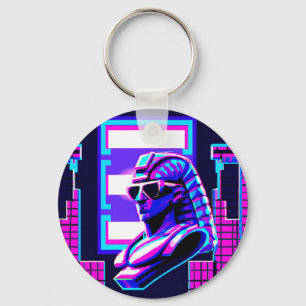 Synthwave Pharaoh Key Ring
