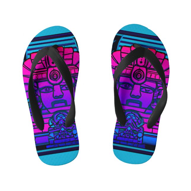 Synthwave Pharaoh Kid's Jandals (Footbed)
