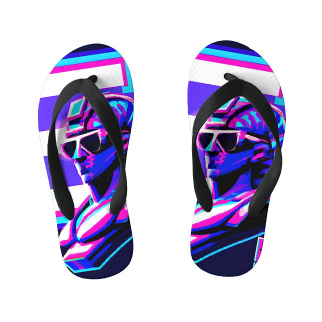 Synthwave Pharaoh Kid's Jandals (Footbed)