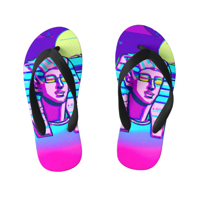 Synthwave Pharaoh Kid's Jandals (Footbed)