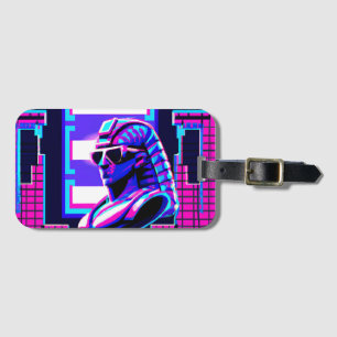 Synthwave Pharaoh Luggage Tag