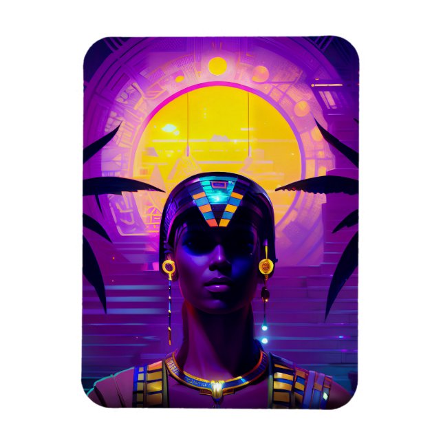 Synthwave Pharaoh Magnet (Vertical)