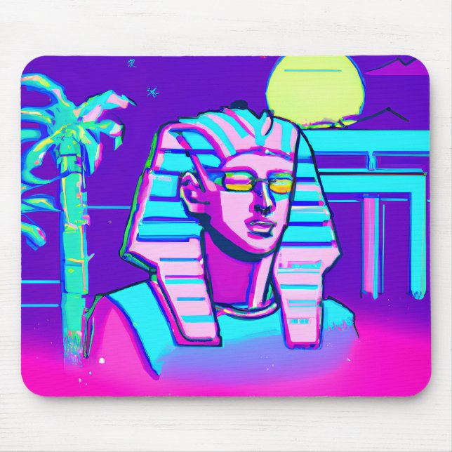 Synthwave Pharaoh Mouse Pad (Front)