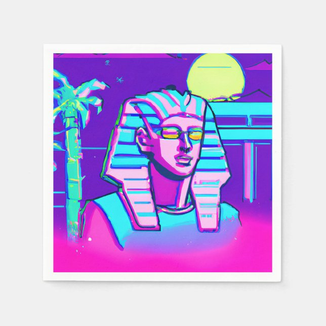 Synthwave Pharaoh Napkin (Front)