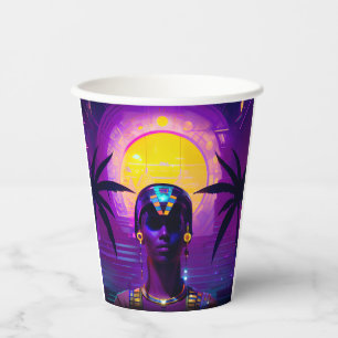 Synthwave Pharaoh Paper Cups