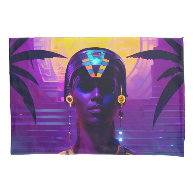 Synthwave Pharaoh Pillowcase (Front)