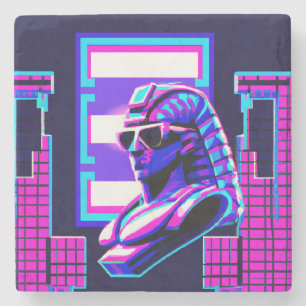 Synthwave Pharaoh Stone Coaster
