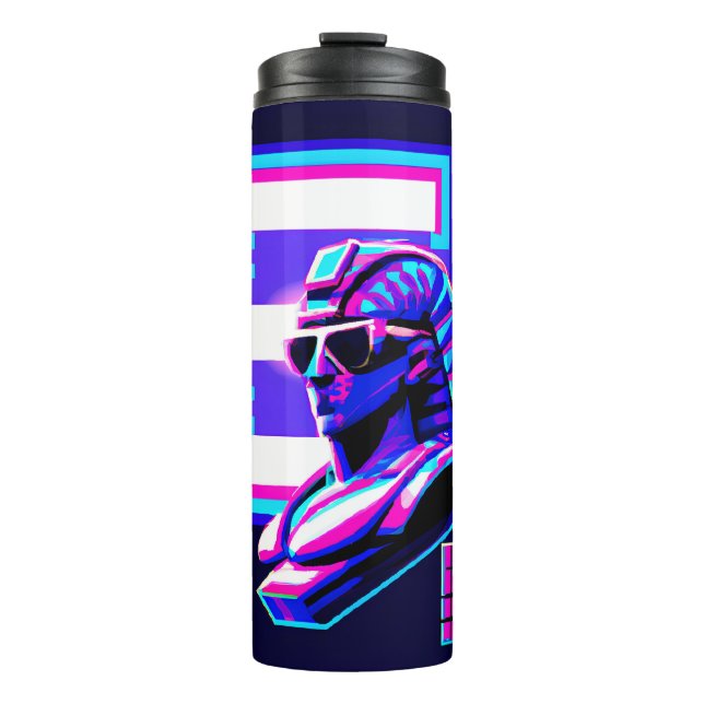 Synthwave Pharaoh Thermal Tumbler (Front)
