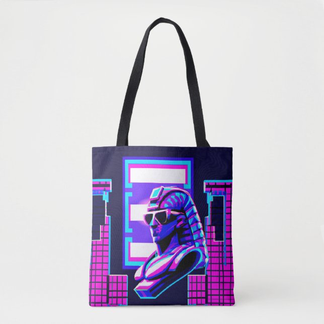 Synthwave Pharaoh Tote Bag (Front)
