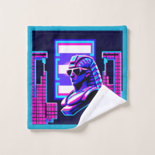 Synthwave Pharaoh Wash Cloth