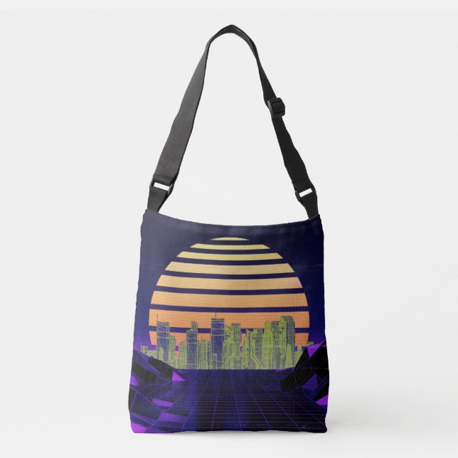 Synthwave Purple Crossbody Bag (Front)