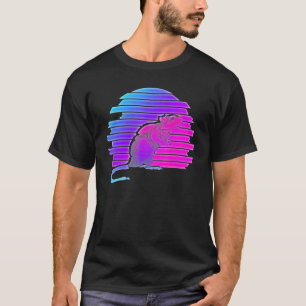 Synthwave Rat Pet Owner 80s Vaporwave Retro Rat T-Shirt
