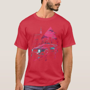 Synthwave Retro Car City Vaporwave 80s 90s friend T-Shirt