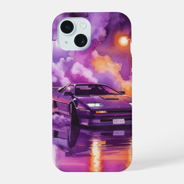 Synthwave Retro Future Hyper Car Phone Case (Back)