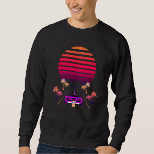 Synthwave Sunset And Retro 80s Sport Fast Car Sweatshirt