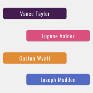 Synthwave Sunset Colours Waterproof Name Labels