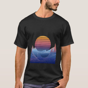 Synthwave Sunset Sun Landscape T-Shirt