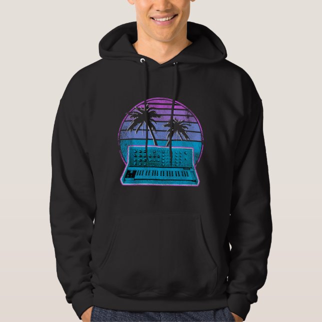 Synthwave Vintage Retrowave Pastel Goth Analog Syn Hoodie (Front)