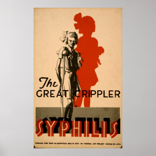 Syphilis Great Crippler Vintage WPA Health Poster