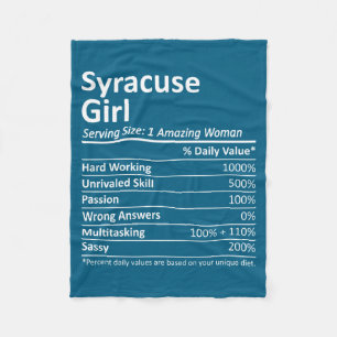 Syracuse Girl Ny New York State Funny City Home Ro Fleece Blanket