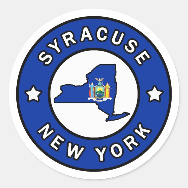 Syracuse New York Classic Round Sticker (Front)
