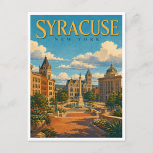 Syracuse New York Clinton Square GeoSaga Postcard