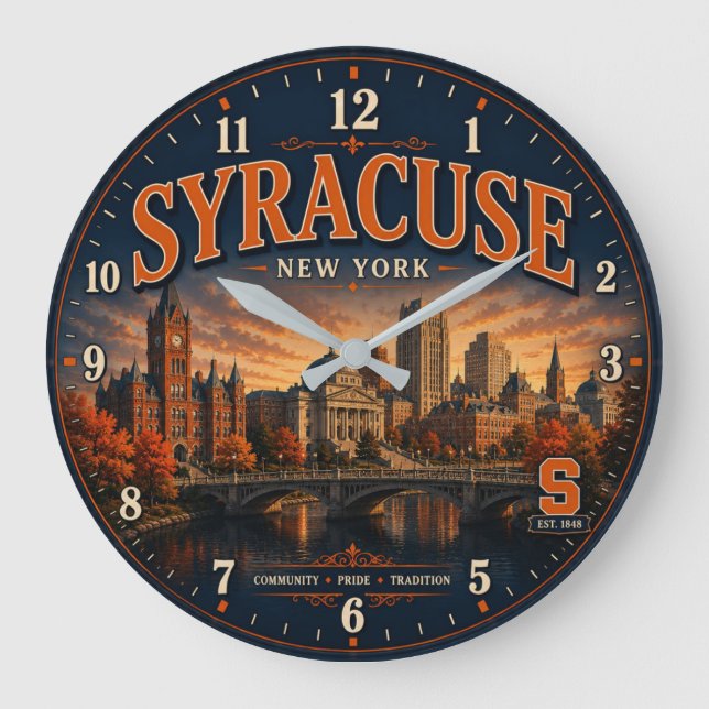 Syracuse New York Large Clock (Front)