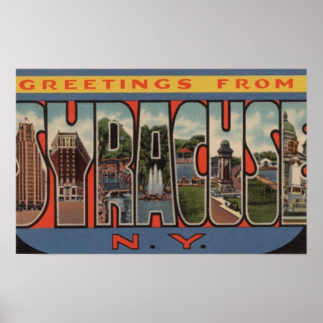 Syracuse, New York - Large Letter Scenes Poster (Front)
