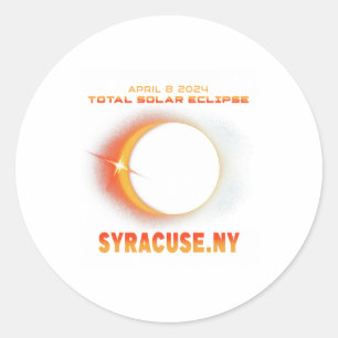 Syracuse New York Total Solar Eclipse 2024 Classic Round Sticker