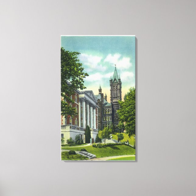 Syracuse U Campus View Showing Crouse College Canvas Print (Front)