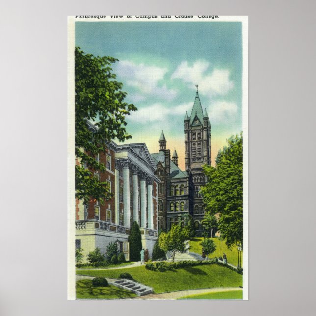 Syracuse U Campus View Showing Crouse College Poster (Front)