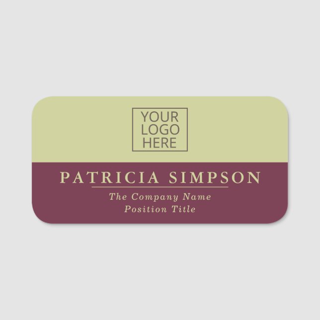 Syrah Red and Pistachio Yellow Harmony Name Tag (Front)