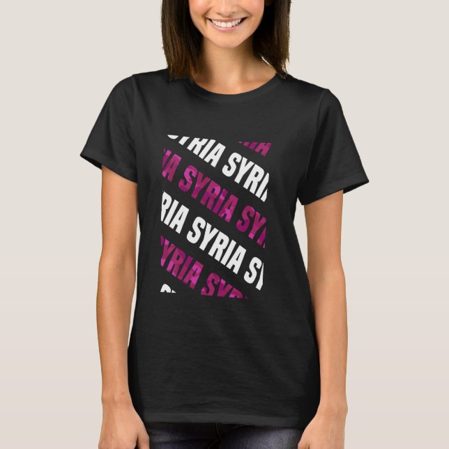 Syria Camo Pattern Pink Camouflage T-Shirt (Front)