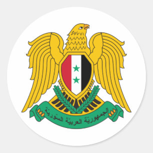 Syria coat of arms classic round sticker