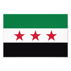 Syria country revolution new flag symbol photo print