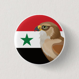 Syria Falcon Syrian National Animal Flag 3 Cm Round Badge
