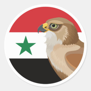 Syria Falcon Syrian National Animal Flag Classic Round Sticker