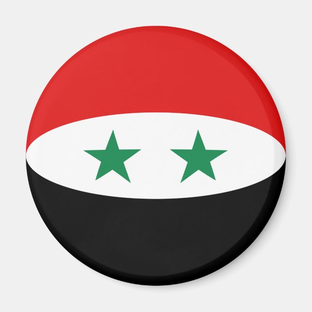 Syria Fisheye Flag Magnet (Front)