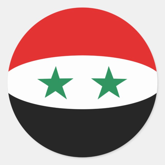 Syria Fisheye Flag Sticker (Front)